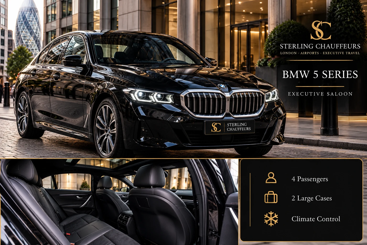 Premium BMW saloon, illustrative photograph
